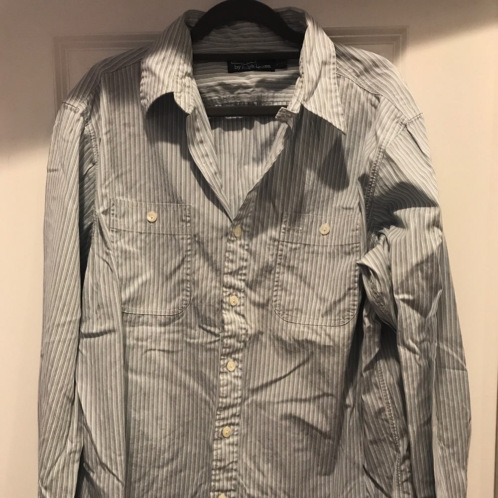 Polo Ralph Lauren Blue Stripe Dress Shirt - Size L